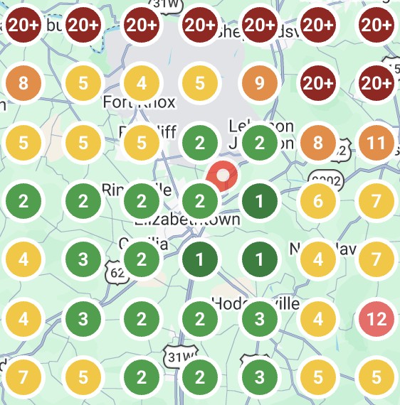 Geo-grid rank map